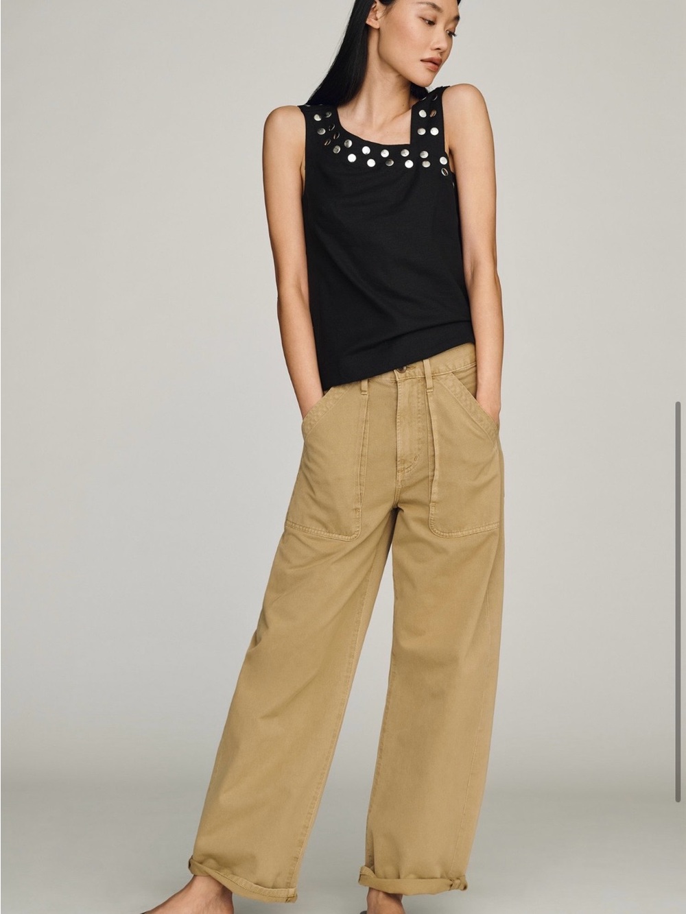 Maeve Black Asymmetrical Top